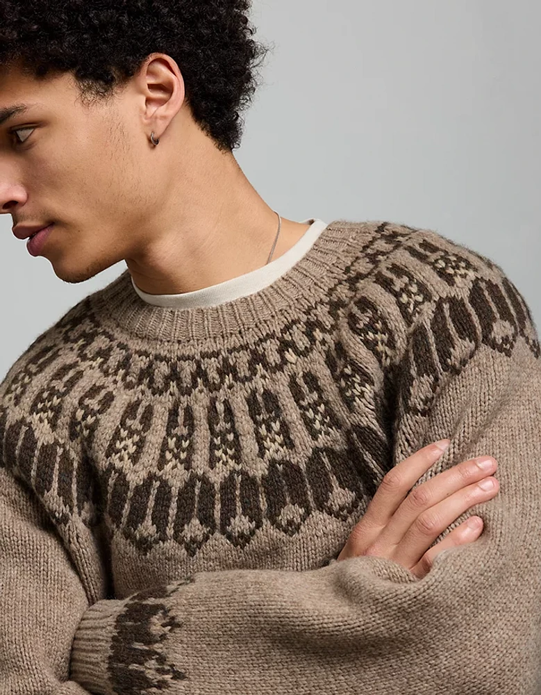 AE77 Premium Wool Fair Isle Sweater