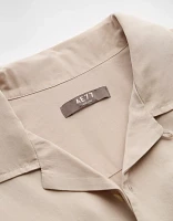 AE77 Premium Relaxed Short-Sleeve Button-Up Shirt