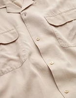 AE77 Premium Relaxed Short-Sleeve Button-Up Shirt