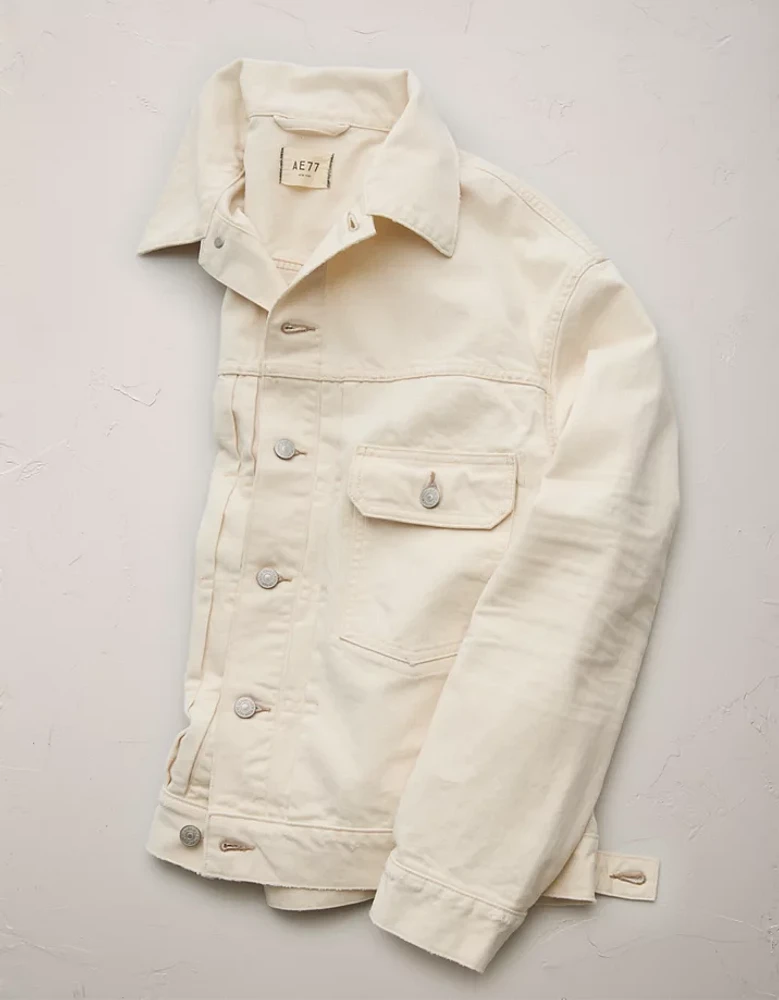 Veste de camionneur ajustée en denim haut gamme AE77