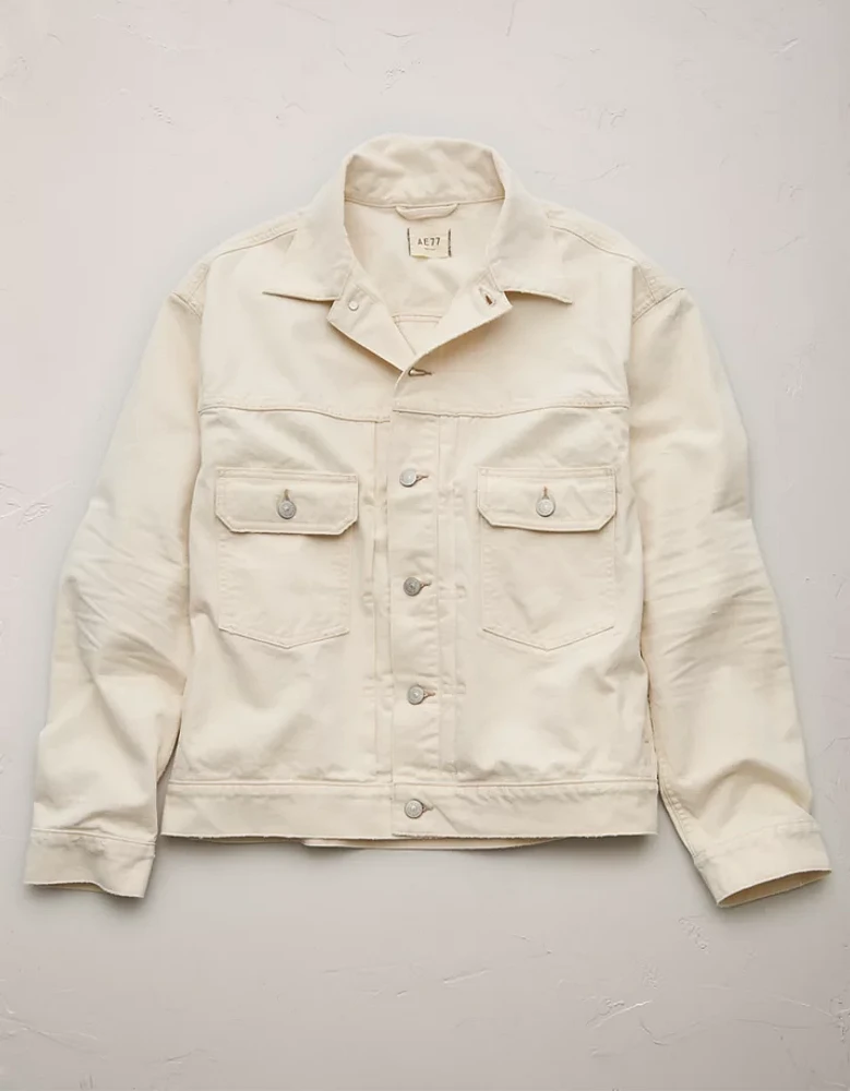 Veste de camionneur ajustée en denim haut gamme AE77