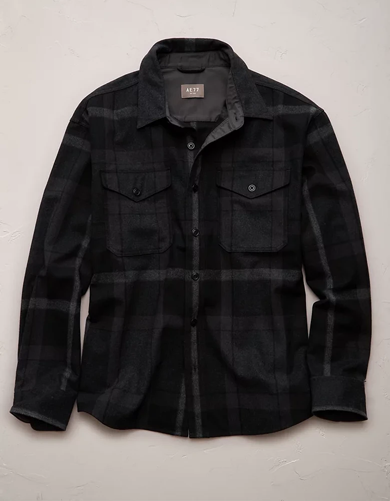 AE77 Premium Wool-Blend Shirt Jacket