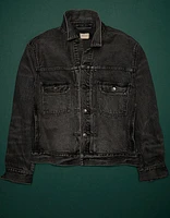 Veste de camionneur ajustée en denim haut gamme AE77