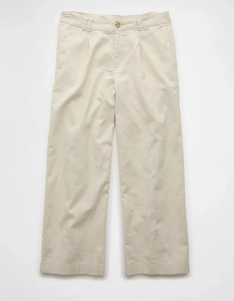 Pantalon-cigarette court en mélange de lin AE