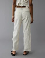 Pantalon-cigarette court en mélange de lin AE