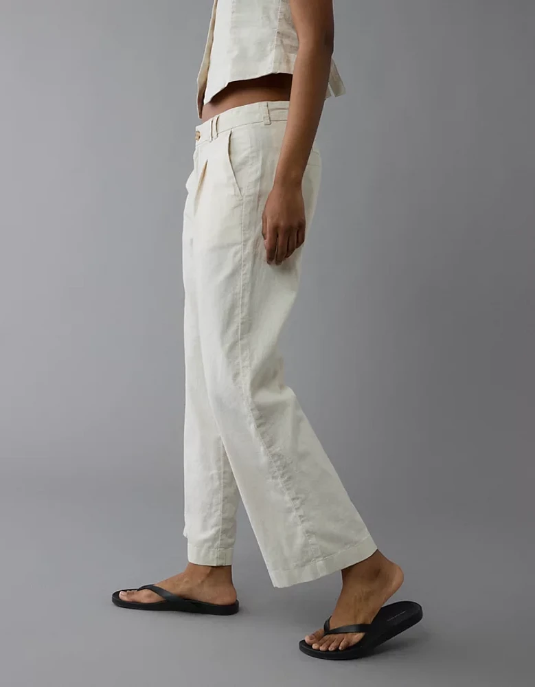 Pantalon-cigarette court en mélange de lin AE