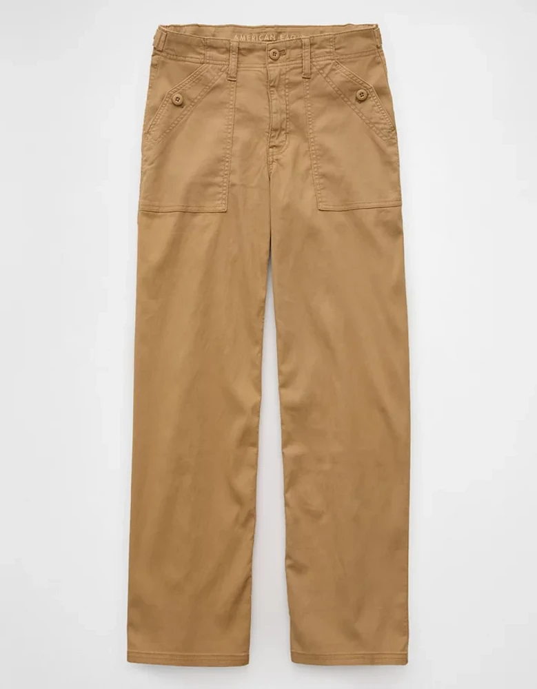 Pantalon-cigarette utilitaire à taille haute extensible AE