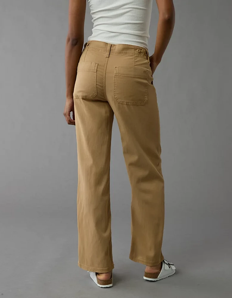 Pantalon-cigarette utilitaire à taille haute extensible AE