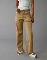 Pantalon-cigarette utilitaire à taille haute extensible AE