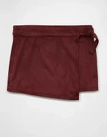 Jupe-short portefeuille à taille haute au fini suédé AE