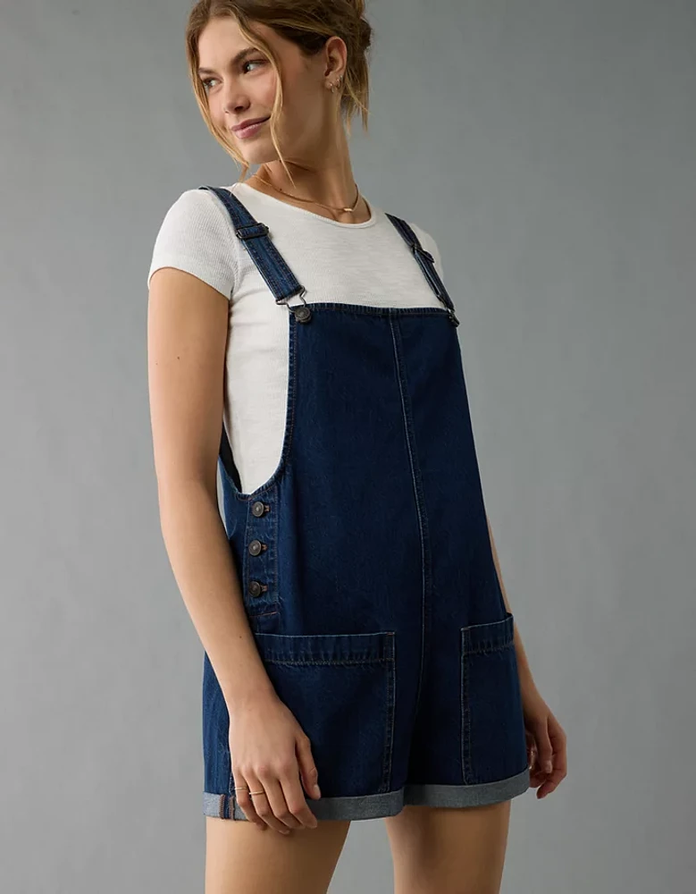 AE Easy Baggy Denim Short Overall