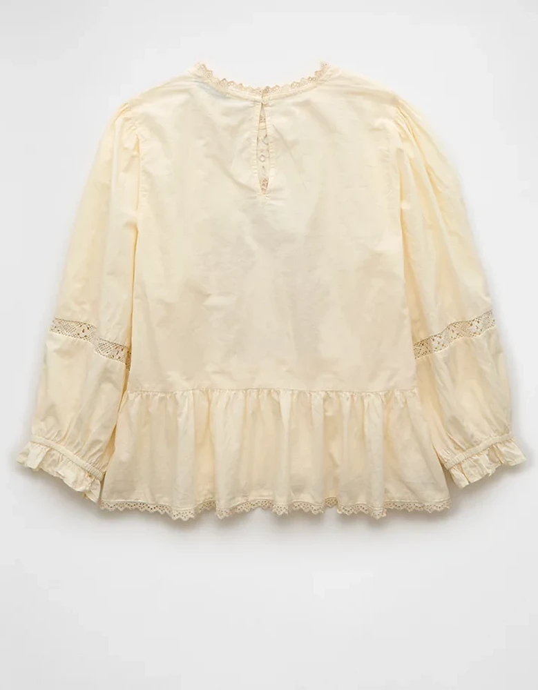 AE High-Neck Eyelet Blouse