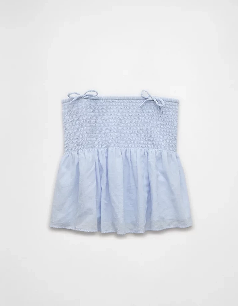 AE Smocked Babydoll Bow Tank Top