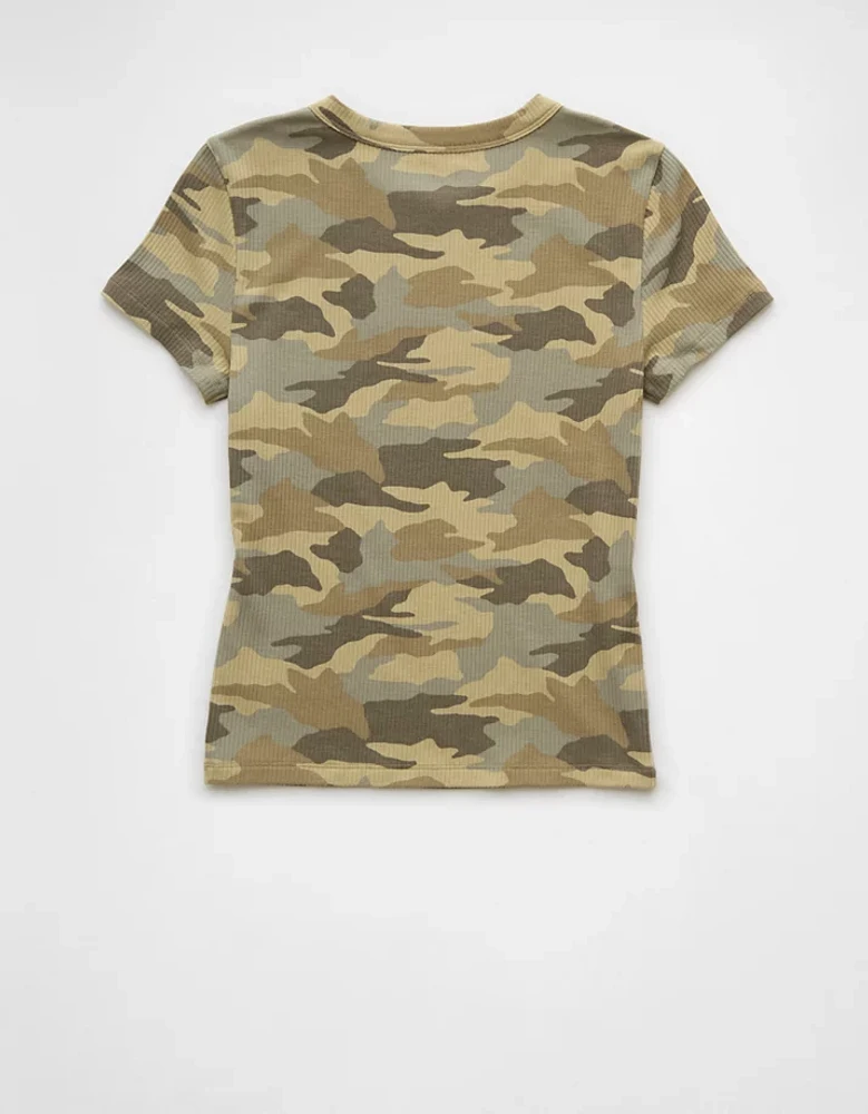 Petit t-shirt à motif camouflage Hé AE