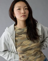 Petit t-shirt à motif camouflage Hé AE