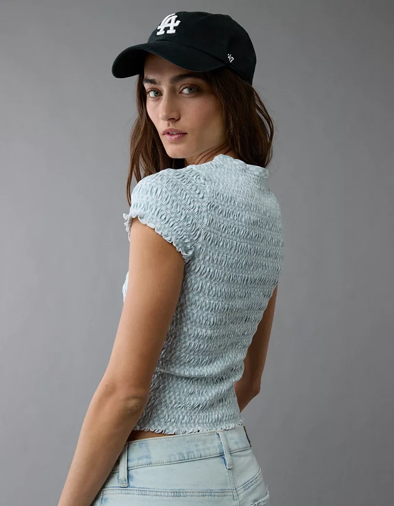 AE Smocked Hey Baby Tee