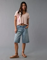 AE Soft & Sexy V-Neck Cropped Waffle T-Shirt