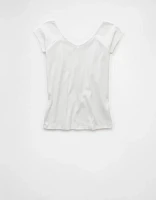 Petit t-shirt à encolure en V délavé au sel AE