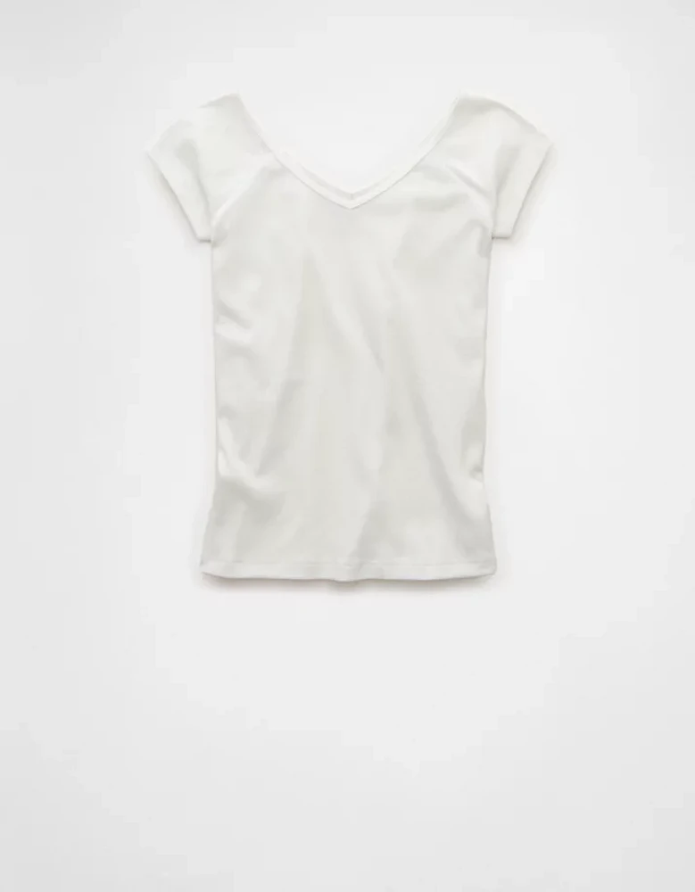 Petit t-shirt à encolure en V délavé au sel AE