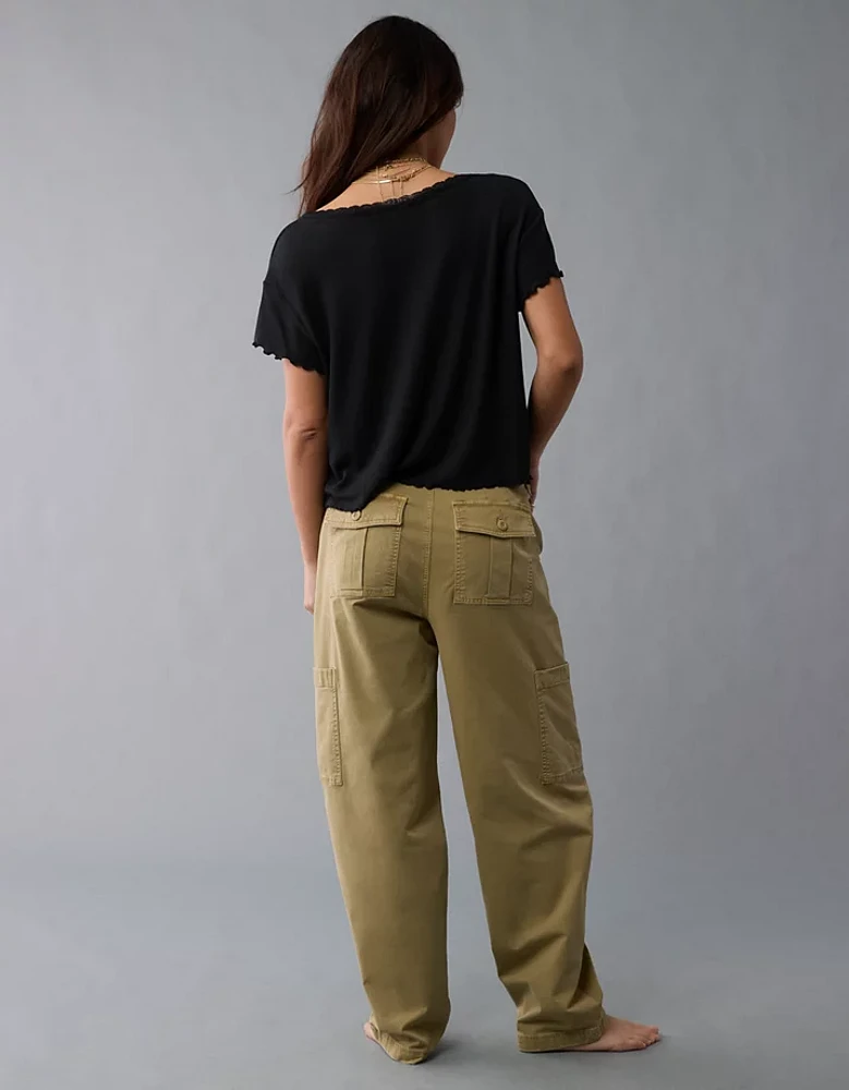 AE Soft & Sexy V-Neck Cropped Waffle T-Shirt