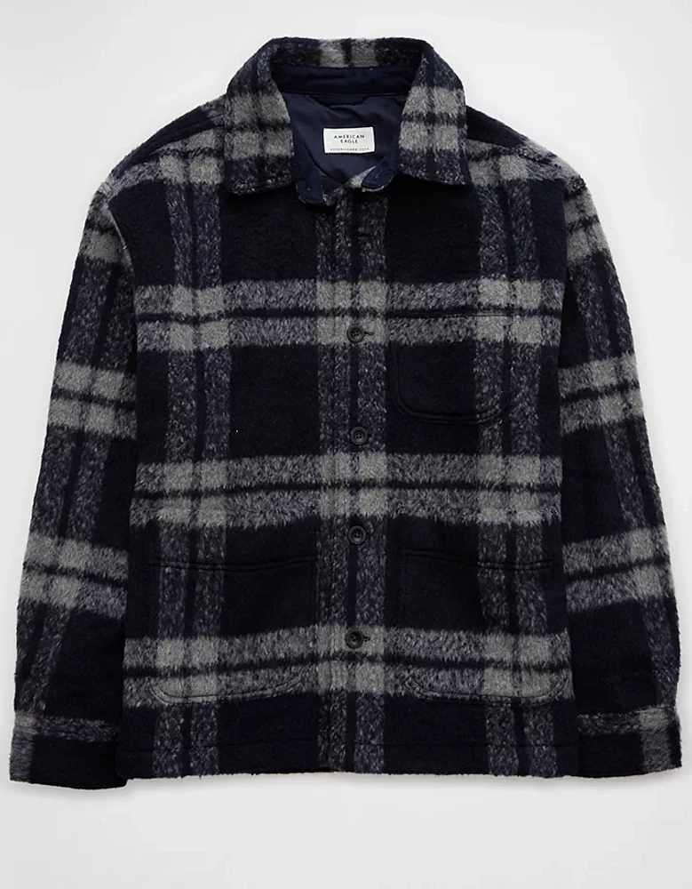 AE Plaid Shirt Jacket