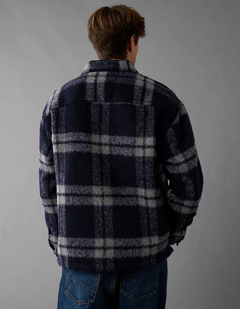 AE Plaid Shirt Jacket