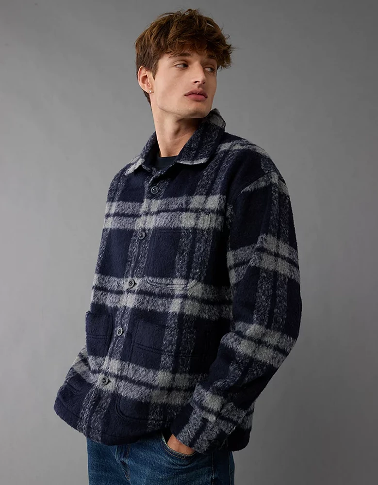 AE Plaid Shirt Jacket