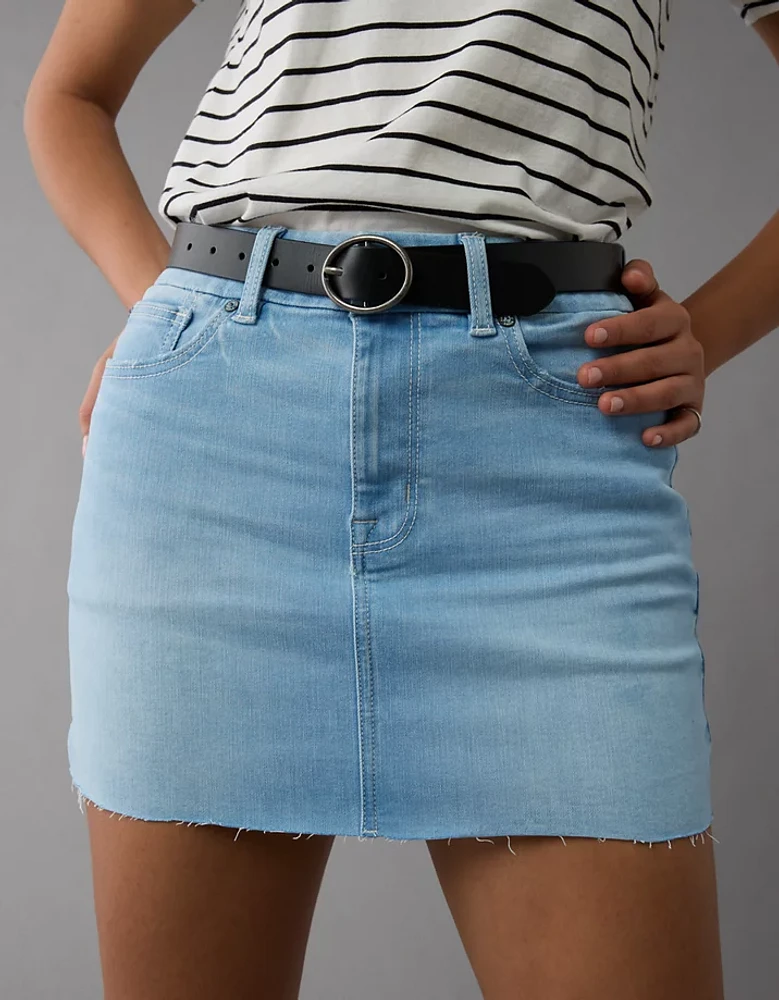 AE Next Level Curvy High-Waisted Denim Mini Skirt