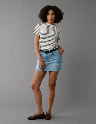 AE Next Level Curvy High-Waisted Denim Mini Skirt