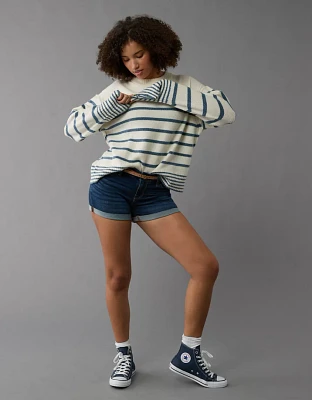 Short mi-long en denim à taille basse rondeur Next Level AE