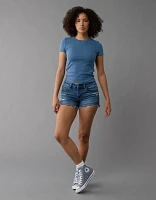 AE Next Level Curvy Ripped Low-Rise Denim Midi Short