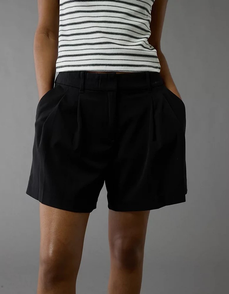 AE Stretch High-Waisted Pleated 6" Trouser Short