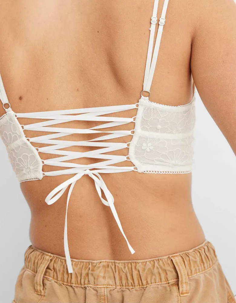 Aerie Embroidery Longline Bralette