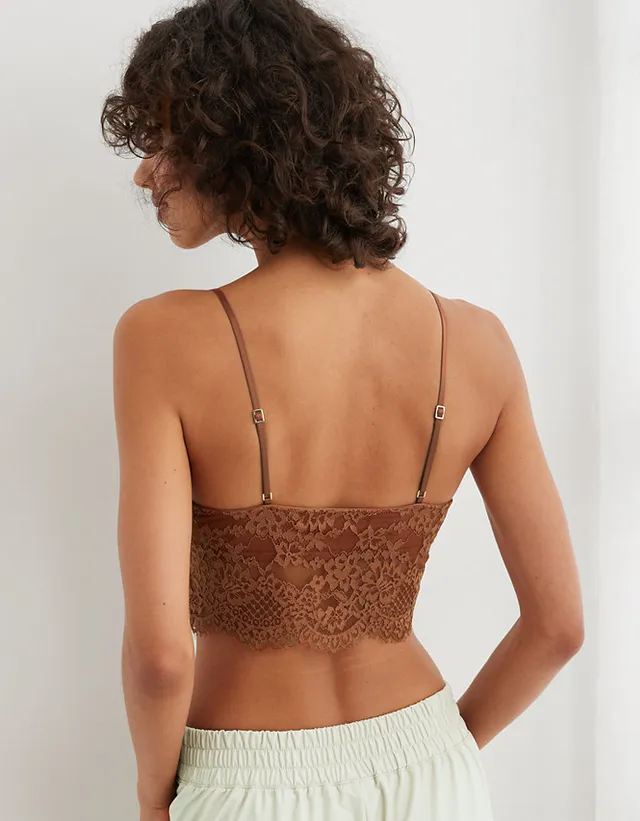 Aerie Show Off Winter Express Lace Corset Bra Top