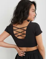 Aerie Seamless Cap Sleeve Bra Top