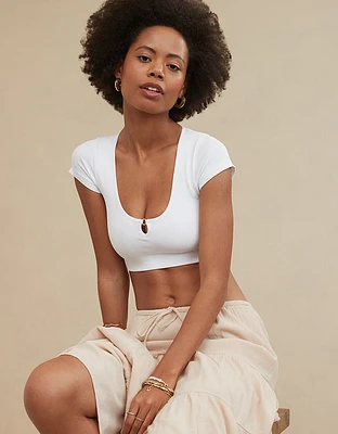 Superchill Seamless Ring Cap Sleeve Bra Top