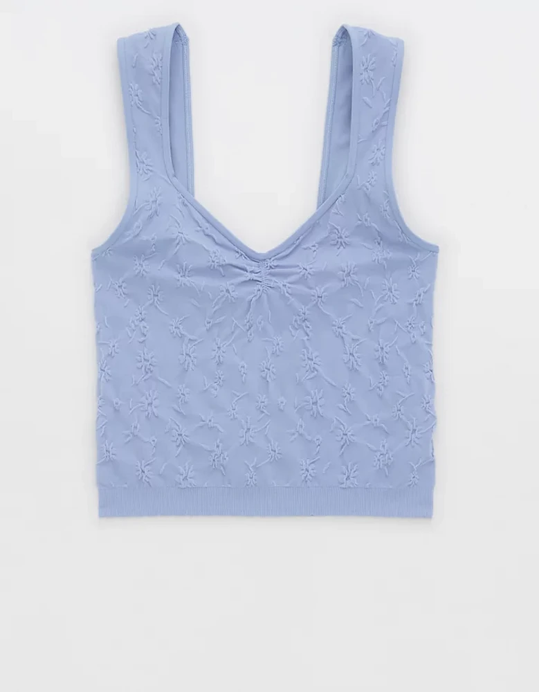 Superchill Seamless Floral Jacquard Bra Top