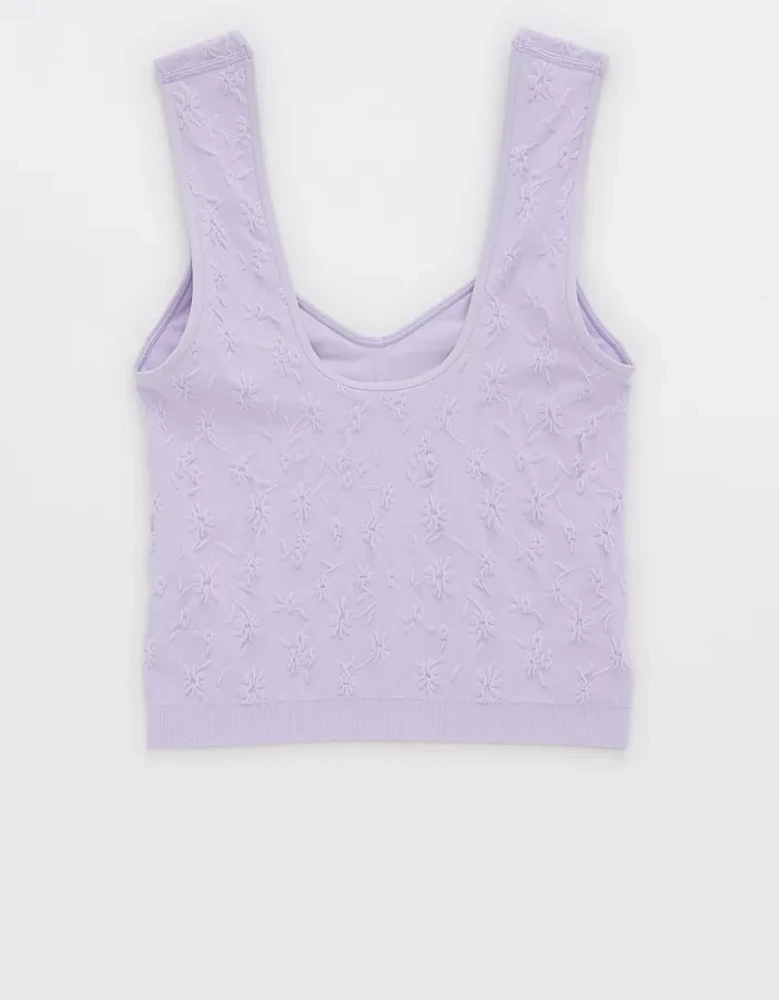 Superchill Seamless Floral Jacquard Bra Top