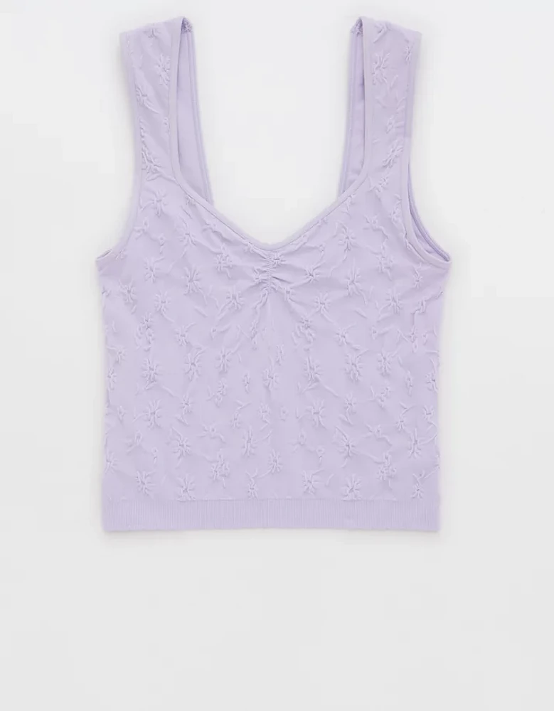 Superchill Seamless Floral Jacquard Bra Top