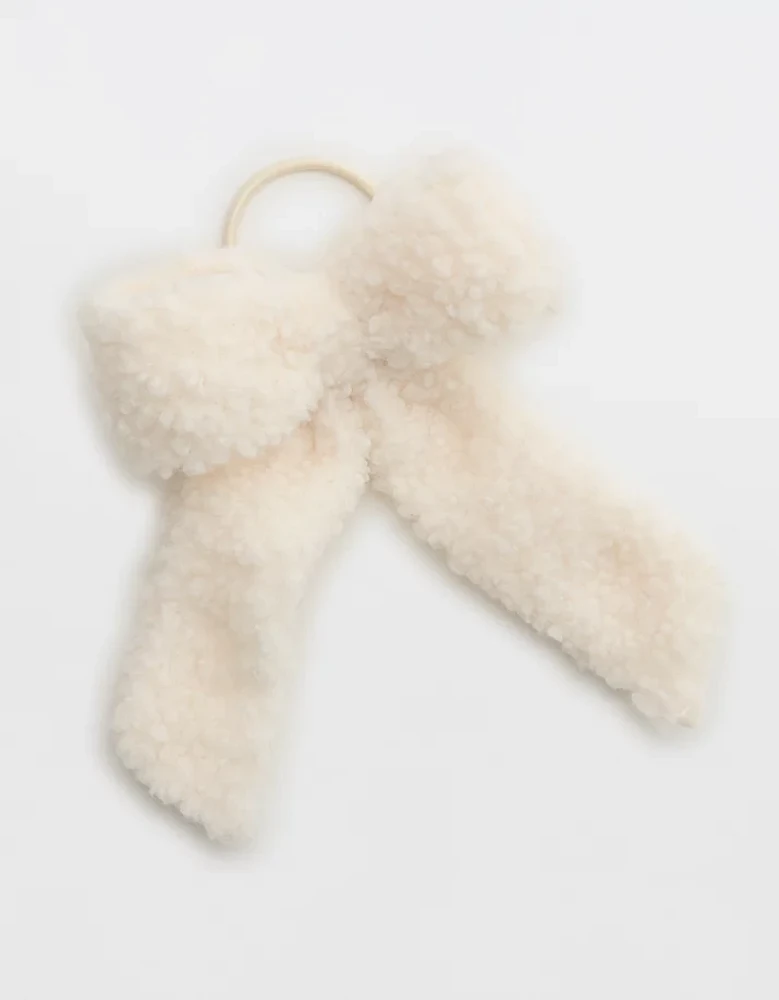 Aerie Sherpa Bow Hair Clip