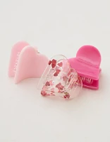 Aerie Mini Heart Hair Clip 3-Pack