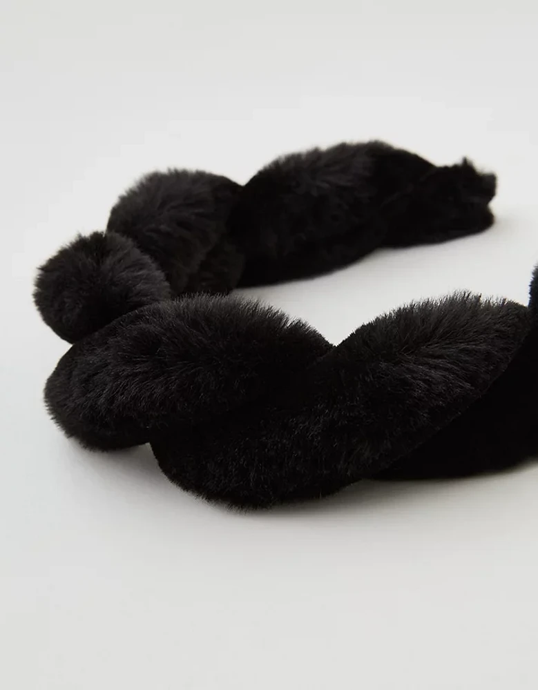 Aerie Twist Faux Fur Headband