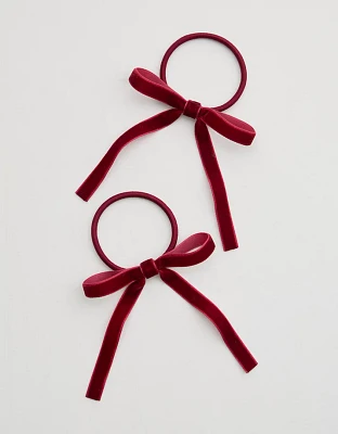 Aerie Velvet Mini Bow Hair Tie 2-Pack