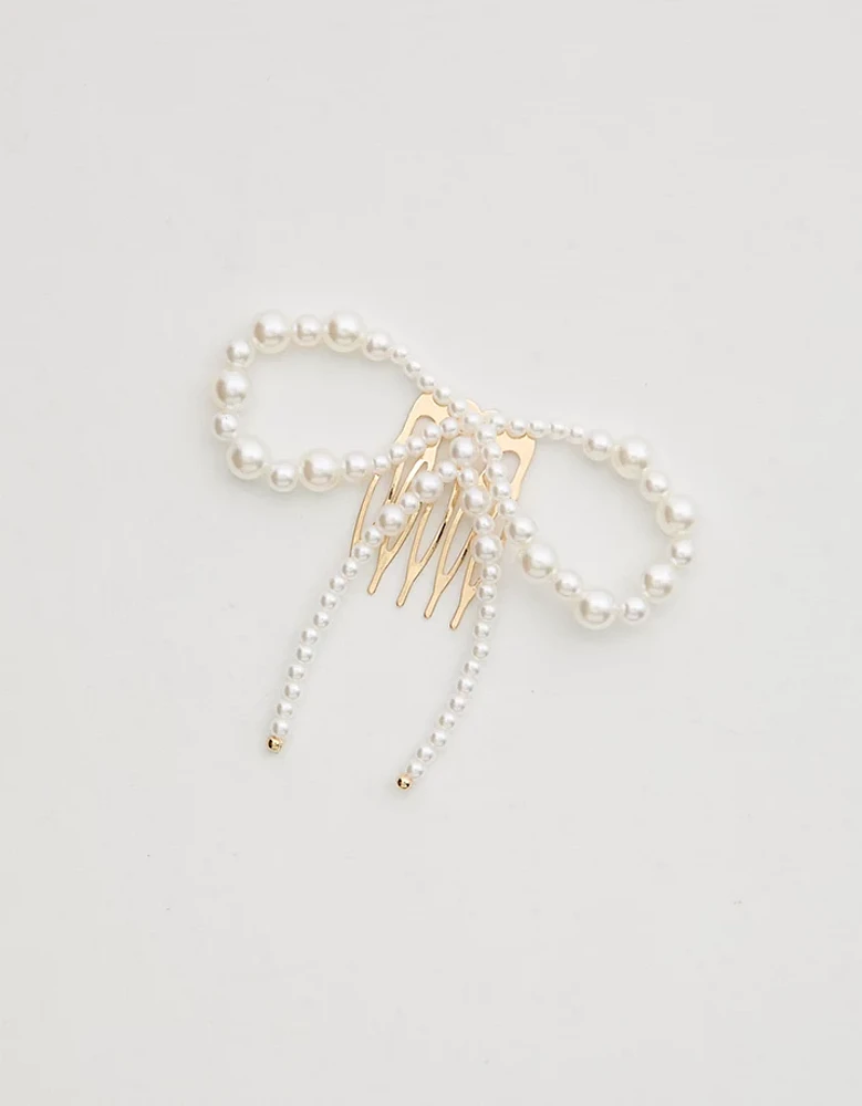 Aerie Pearl Bow Pin