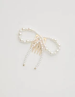 Aerie Pearl Bow Pin