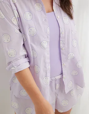 Aerie Smiley® Poplin PJ-to-Party Shirt