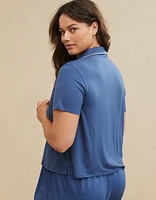 Aerie Real Soft® Blanket Stitch Short Sleeve Pajama Shirt