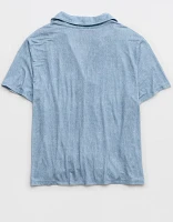 AE x Aerie Match Made Denim Real Soft® Short Sleeve Shirt