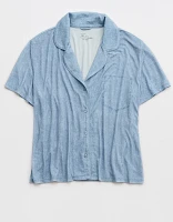 AE x Aerie Match Made Denim Real Soft® Short Sleeve Shirt