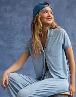 AE x Aerie Match Made Denim Real Soft® Short Sleeve Shirt